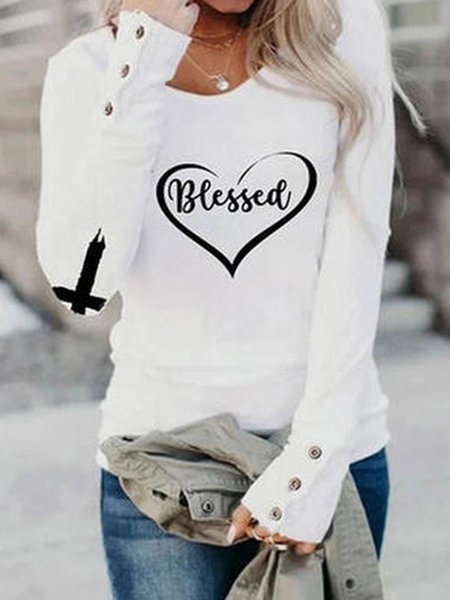 

Cartoon Casual Regular Fit Shirts & Tops, White, Tops