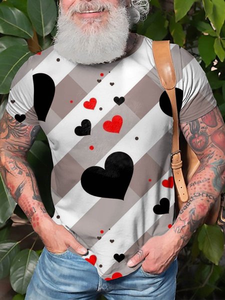 

Love Graphic Short Sleeve Casual Round Neck Tee, T-shirt
