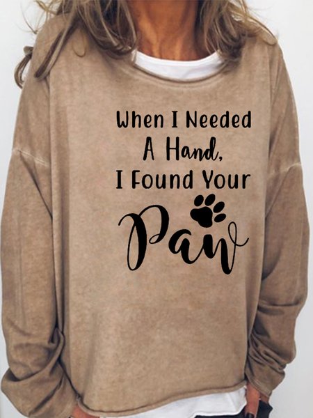 

When I Needed A Hand Dog Lover Funny Casual Sweatshirts, Light brown, Hoodies&Sweatshirts
