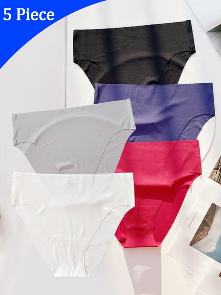 

Non-marking Plus Size Low-rise Briefs, Multicolor, Underwear