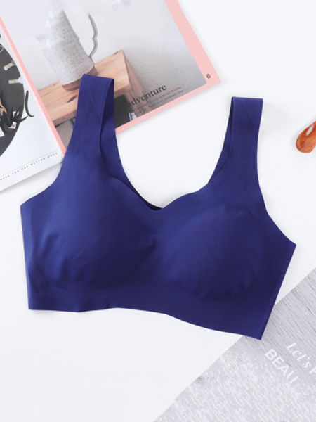 

JFN No Steel Ring Sleep Ultra-thin Waistcoat Gather Bra, Royal blue, Bra & Bra Sets