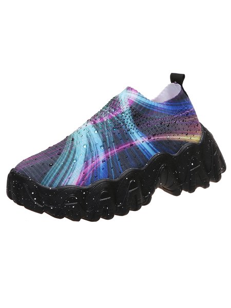 

Personalized Starry Sky Rhinestone Platform Shoes, As picture, Athletic & Casual Shoes