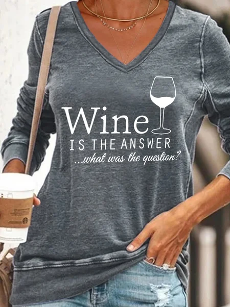 

Wine Is The Answer Women's Sweatshirts, Gray, Hoodies&Sweatshirts
