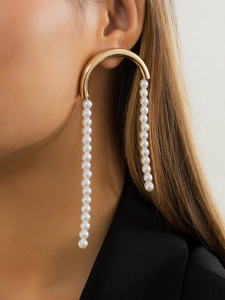 

Pearl Tassel Earrings, As picture, Earrings