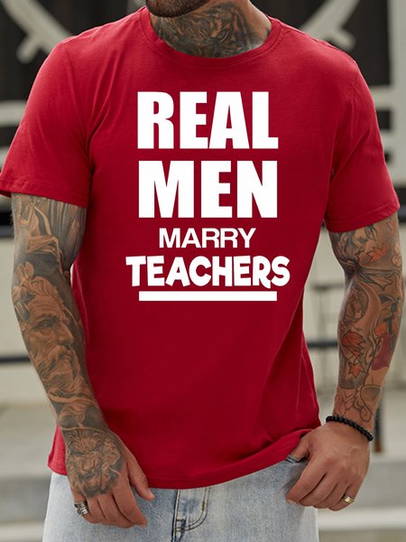 

Real Men Marry Teachers Tee, Red, T-shirts