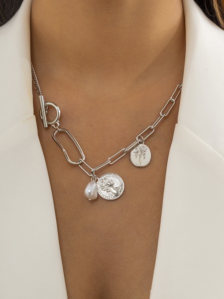 

Vintage Baroque Pearl Necklace, Silver, Necklaces