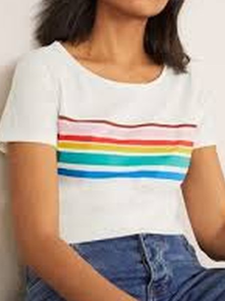 

Color Block Vintage Shirts & Tops, White, Tops