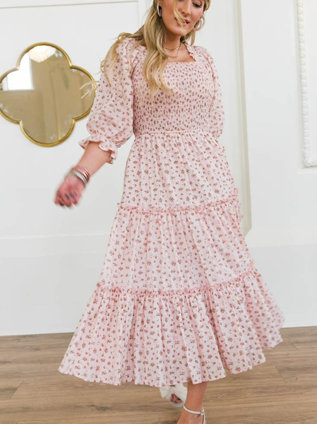 

Vintage Bishop Sleeve Dresses, Red, Floral Dresses