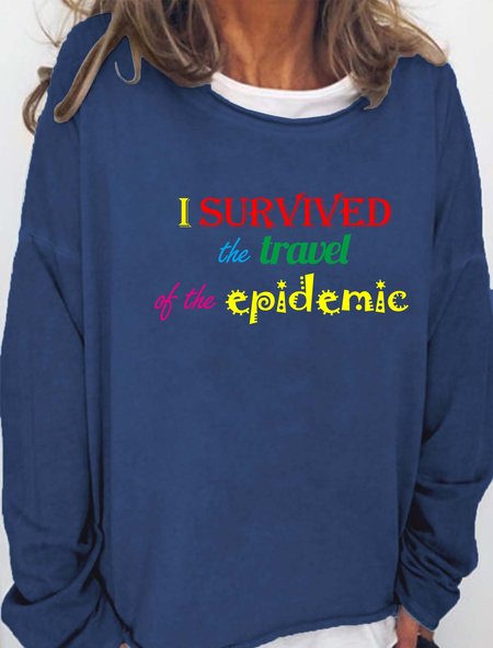 

I survived the travel of the epidemic Sweatshirt, Deep blue, Hoodies&Sweatshirts