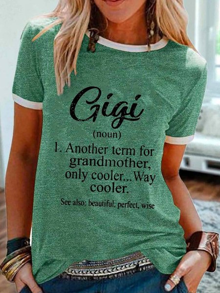 

Gigi Funny Casual T-shirt, Green, T-shirts