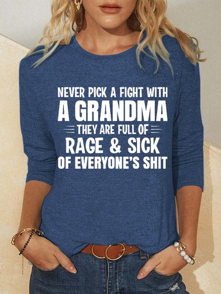 

Never Pick A Fight With A Grandma Women's Sweatshirt, Blue, Hoodies&Sweatshirts