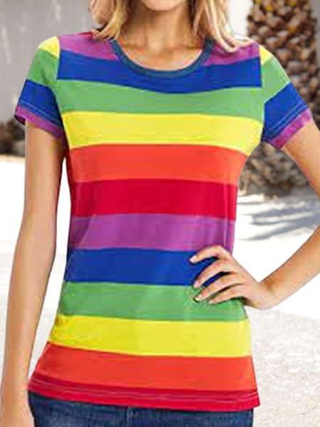 

Color Block Casual Regular Fit Shirts & Tops, Multicolor, Tops