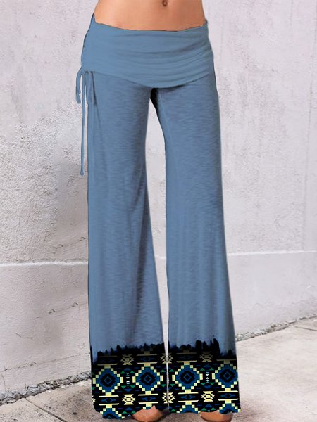 

Plus Size Casual Lightweight Popular Styles Loosen Pants, Blue, Pants
