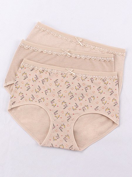 

3-pack Cotton Mid-waist Panties Plus Size, Color4, Underwear