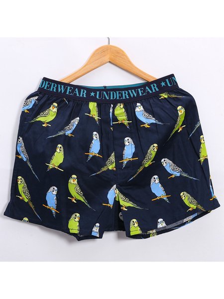 

Men's Animal Print Cotton Home Boxer Briefs, As picture, Underwear & Socks