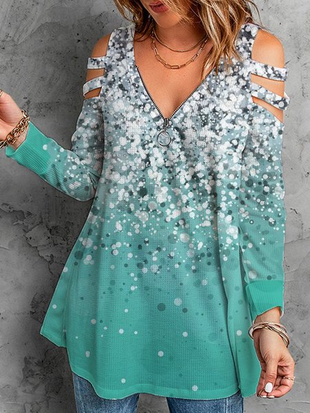 

Cotton Blends Romantic Shirts & Tops, Green, Tops