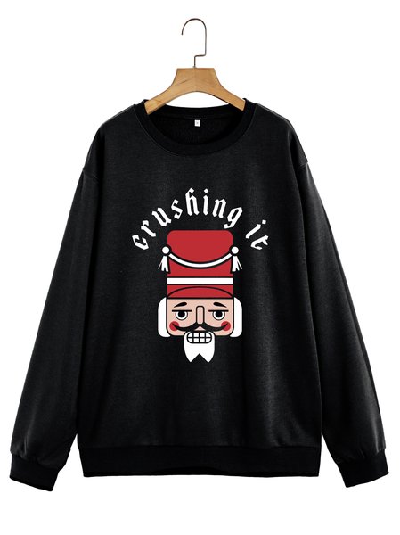 

Unocis Crushing It Funny Printed Round Neck Sweatshirt, Black, Sweatshirts