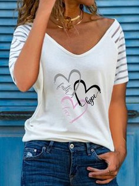 

Sweet Love Cotton Blends Loosen Shirts & Tops, White, Tops