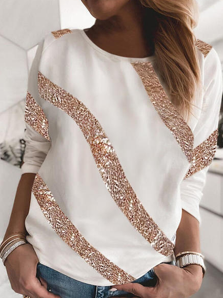 

Loosen Cotton Blends Plain Shirts & Tops, White, Tops