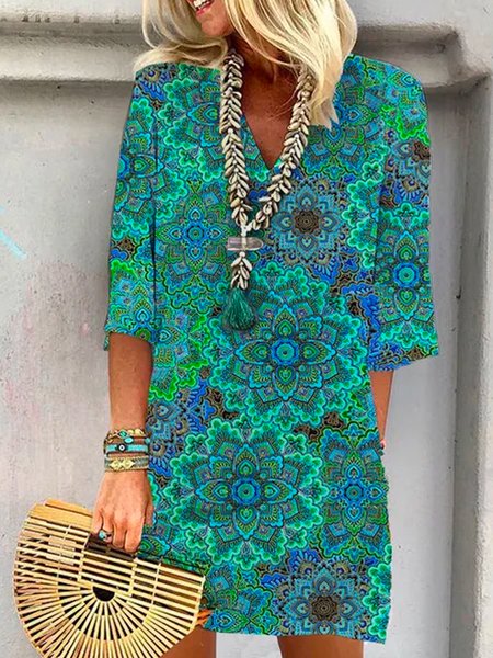 

Floral Weaving Dress, As picture, Dresses