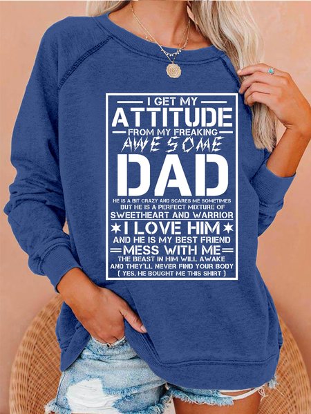 

I Get A Awesome Dad Casual Sweatshirts, Deep blue, Hoodies&Sweatshirts