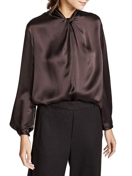 

Lady Long Sleeve Regular Fit Top, Cameo brown, Blouses and Shirts