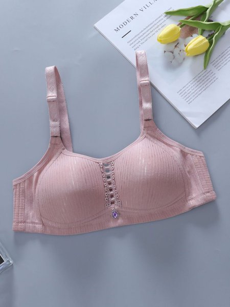 

Pure Cotton Hollowed-out Bra Without Steel Ring Plus Size, Cameo, Underwear