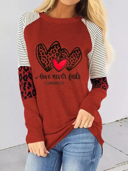 

Casual Cotton Blends Leopard Love Shirts & Tops, Multicolor, Tops