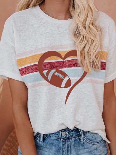 

Striped Casual Crew Neck Shirts & Tops, White, Tops