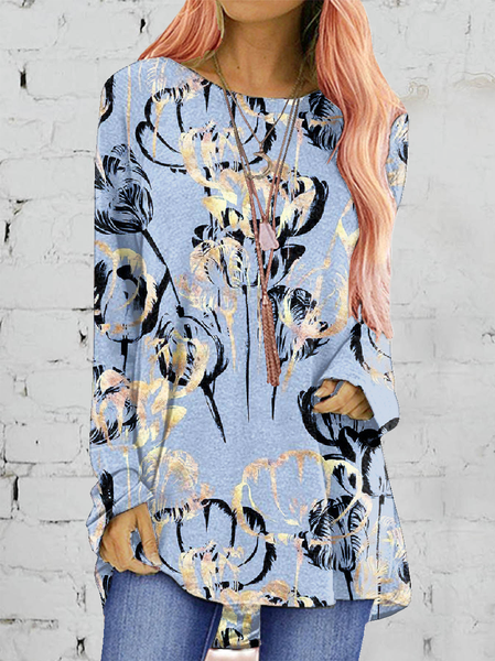 

Loosen Off Shoulder Shirts & Tops, Blue, Tops