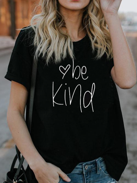 

Casual Crew Neck T-shirt, Black, T-Shirts