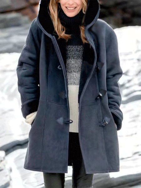 

Tinta unita Allentare Casuale Giubbotto, Blu marino, Coats & Jackets