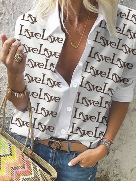 

Loosen Shirt Collar Shirts & Tops, White, Blouses & Shirts