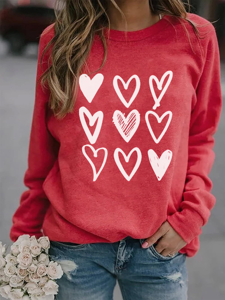 

Geometric Casual Sweatshirt, Red, Hoodies&Sweatshirts