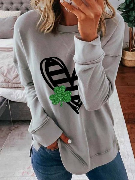 

Plus Size Party Crew Neck Loosen Off Shoulder Sweatshirt, Gray, Sweatshirts & Hoodies