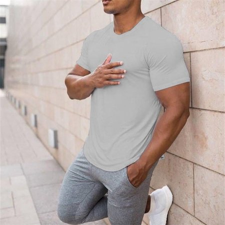 

Sporty Short Sleeve Shirts & Tops, Light gray, T-shirt