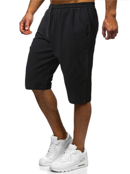 

All-Match American Casual Cotton And linen Shorts, Black, Pants