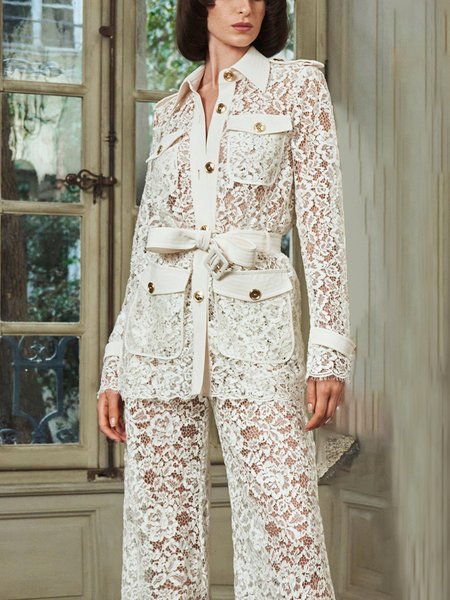 

Lady Long Sleeve Regular Fit Solid Outerwear, White, Blazers