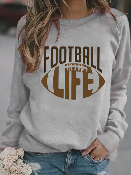 

Crew Neck Casual Printed Sweatshirt, Gray, Sweatshirts & Hoodies