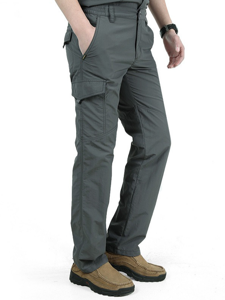 

Mens Outdoor Zipper Sports Trousers, Gray, Pants