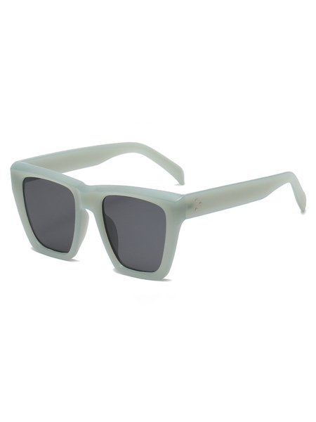 Retro Simple Square Frame Glasses, Blue, Accessories