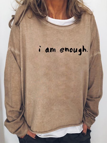 

I Am Enough Positive Affirmation Sweatshirts, Light brown, Hoodies&Sweatshirts