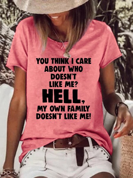 

You Think I Care About Who Doesnt Like Me Hell Women's T-shirt, Red, T-shirts