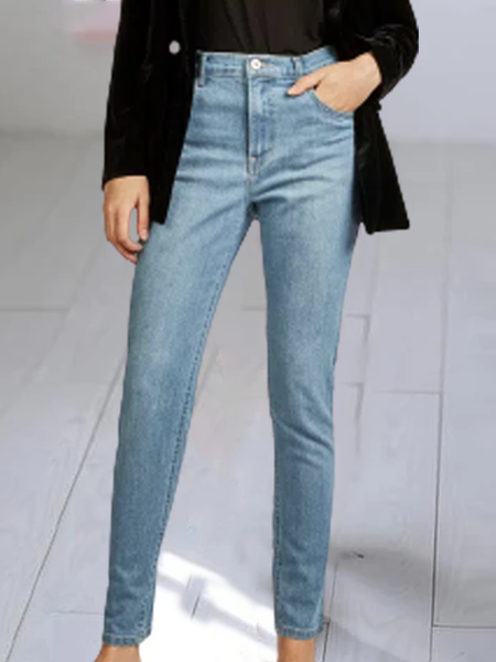 

Loosen Casual Denim Pants, Blue, Jeans