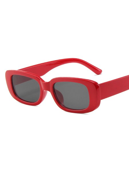 

Retro Oval Small Frame Sunglasses, Red, Sunglasses