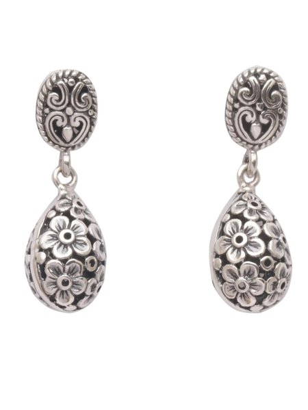 

Ethnic Style Flower Carved Alloy Earrings, As picture, Earrings
