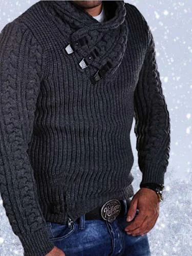 

Outdoor Asymmetrical Neck Sweater, Deep gray, Sweater