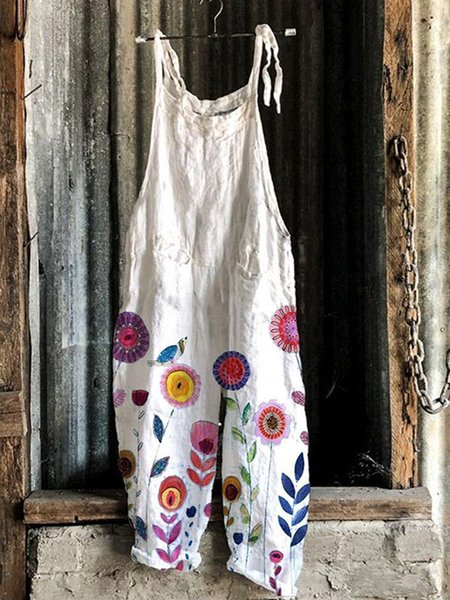 

Floral Jumpsuit & Romper Casual printed pocket suspenders jumpsuit, 6#, Jumpsuits