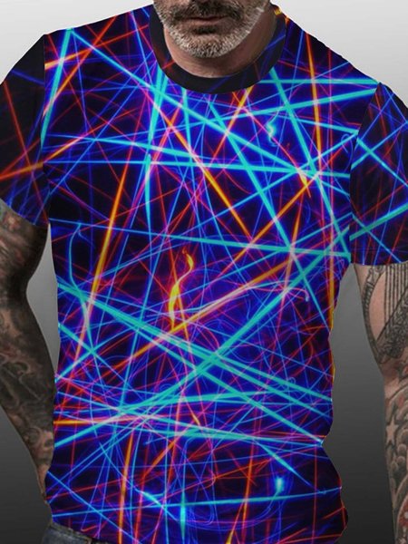 

3D Print Graphic Optical Illusion Crew Neck Short Sleeve Shirts & Tops, As picture, T-shirts