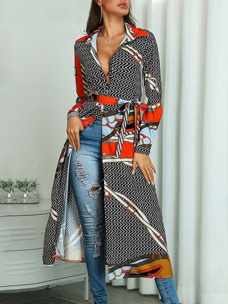 

Long Sleeve Regular Fit Casual Shirt, As picture, Blouses and Shirts